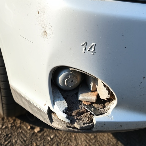 damaged car bumper