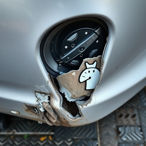 damaged car bumper