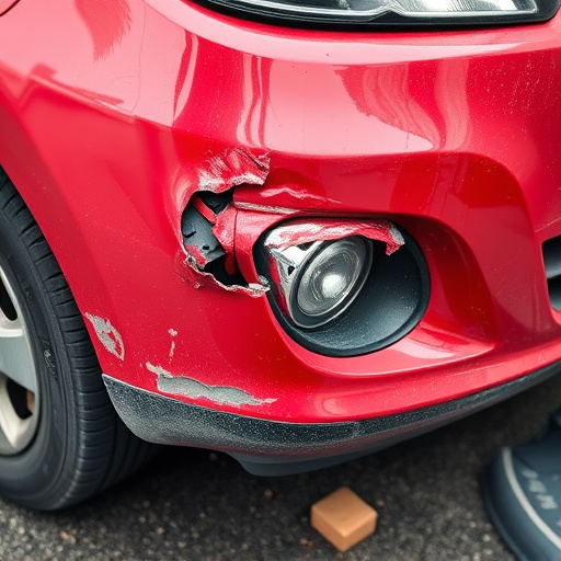 damaged car bumper