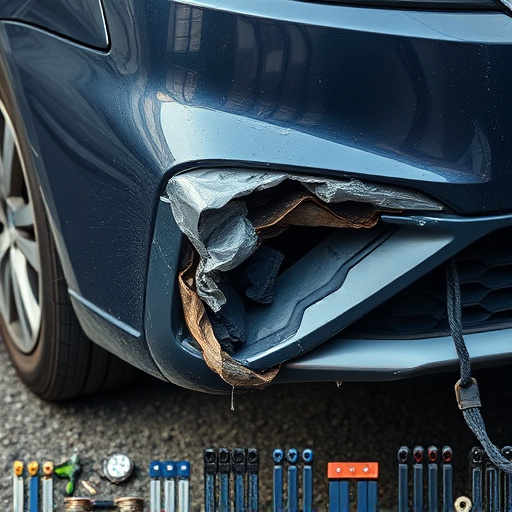 damaged car bumper