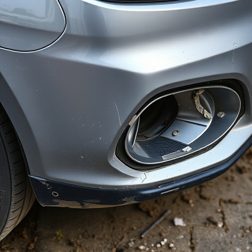 damaged car bumper