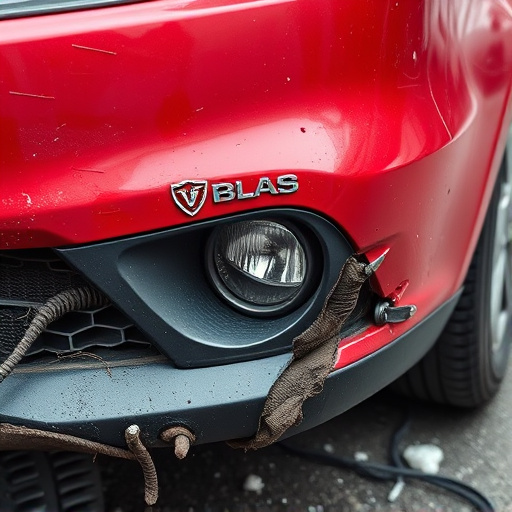 damaged car bumper