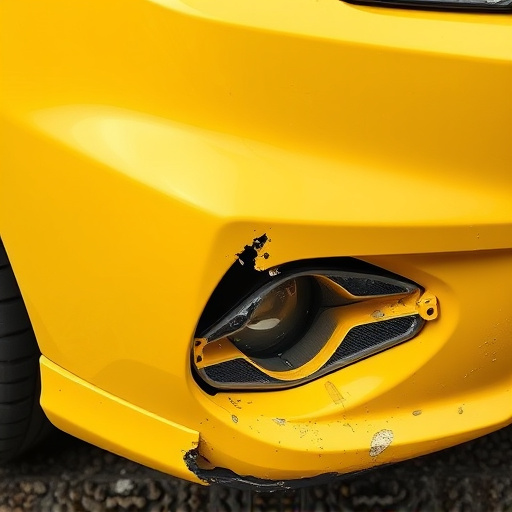 damaged car bumper