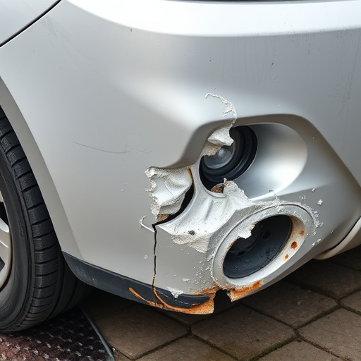 damaged car bumper