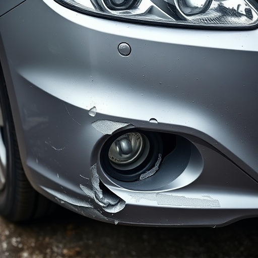 damaged car bumper