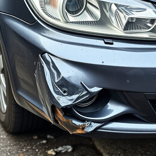 damaged car bumper