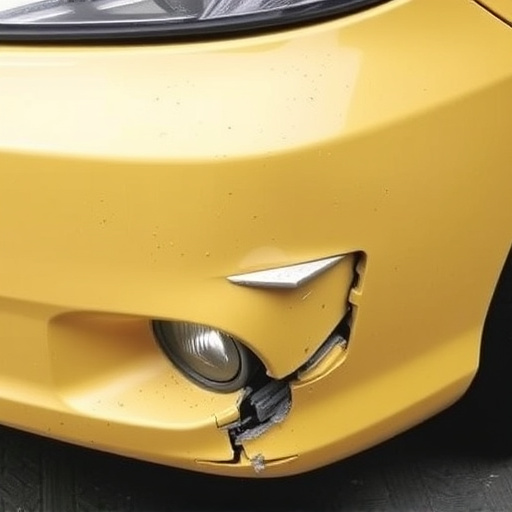 damaged car bumper