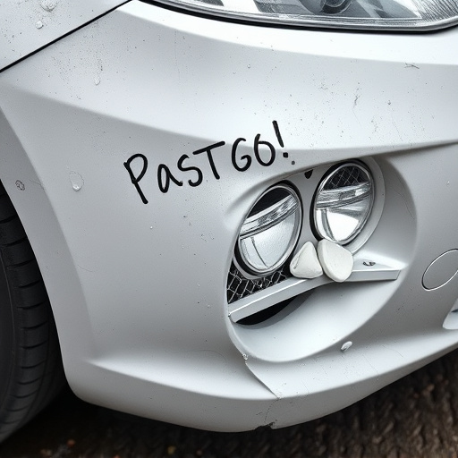 damaged car bumper