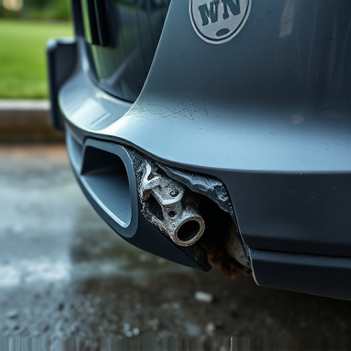 damaged car bumper