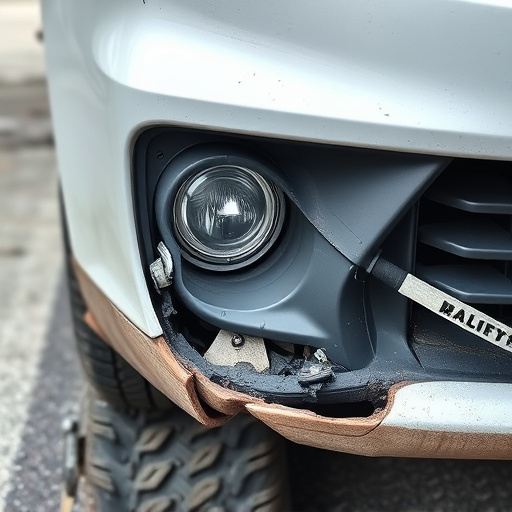 damaged car bumper