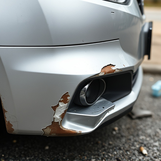 damaged car bumper