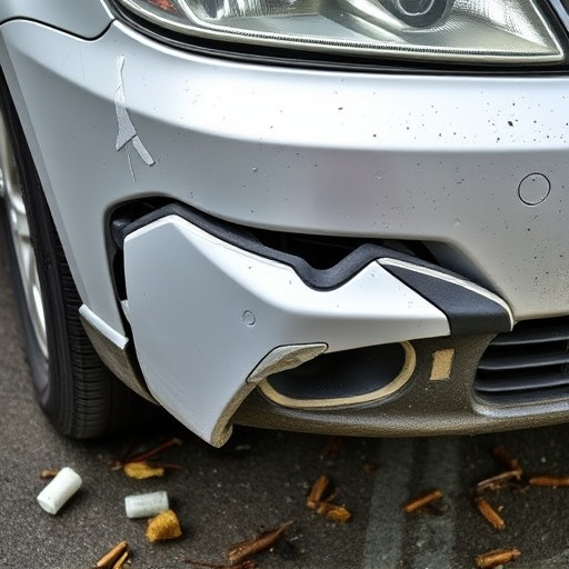 damaged car bumper