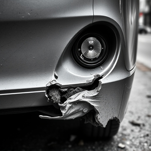 damaged car bumper