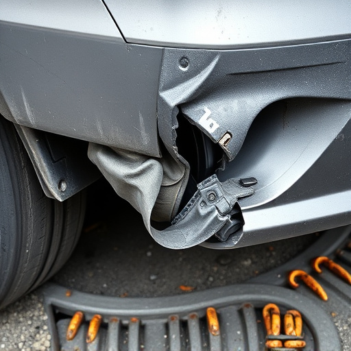 damaged car bumper