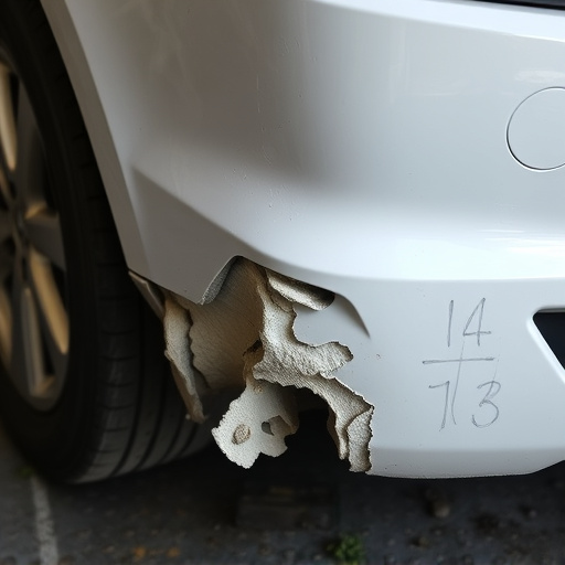 damaged car bumper