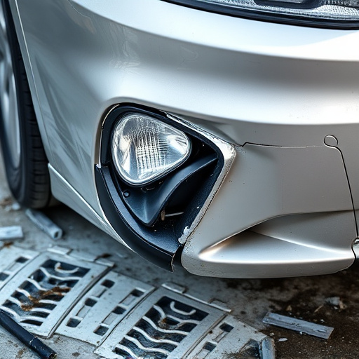 damaged car bumper