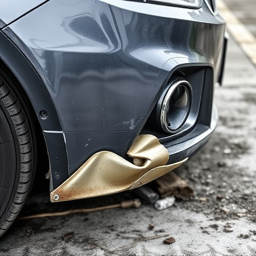 damaged car bumper