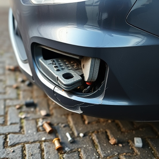damaged car bumper