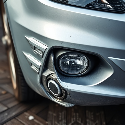 damaged car bumper