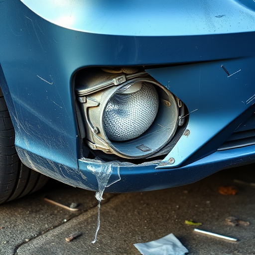 damaged car bumper