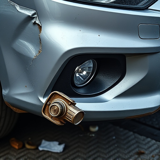 damaged car bumper