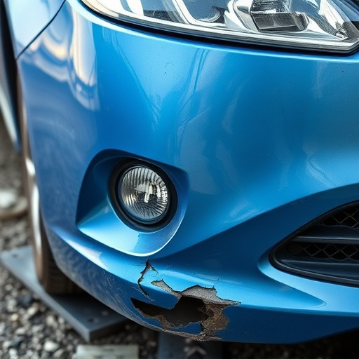 damaged car bumper