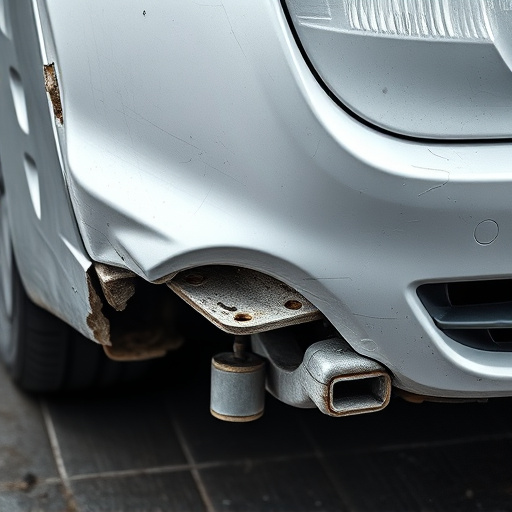 damaged car bumper