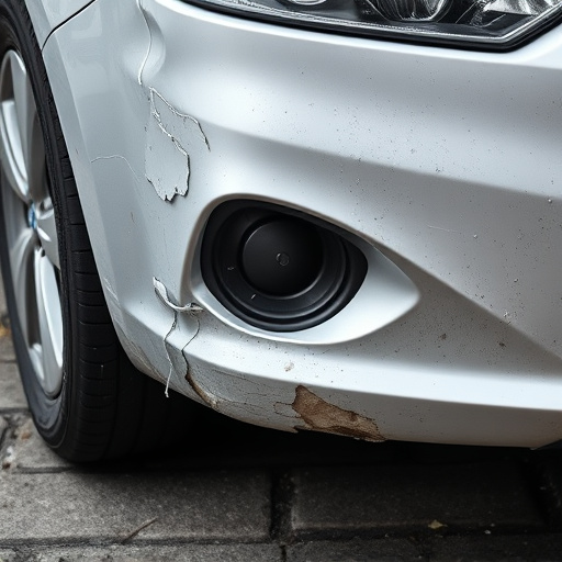 damaged car bumper