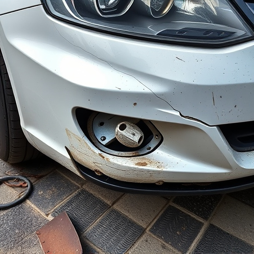 damaged car bumper