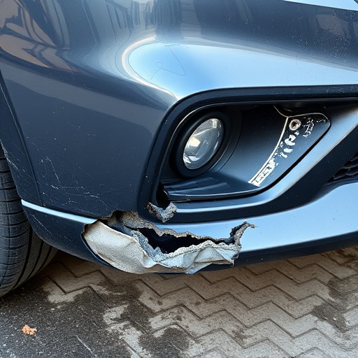 damaged car bumper