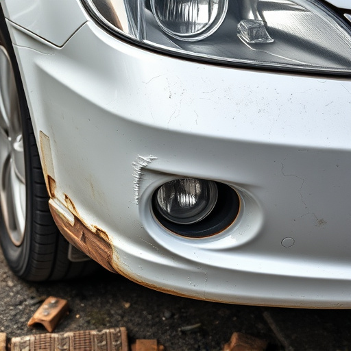 damaged car bumper