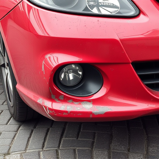 damaged car bumper