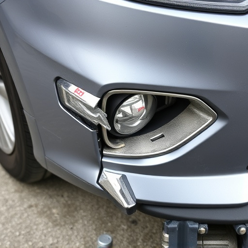 damaged car bumper