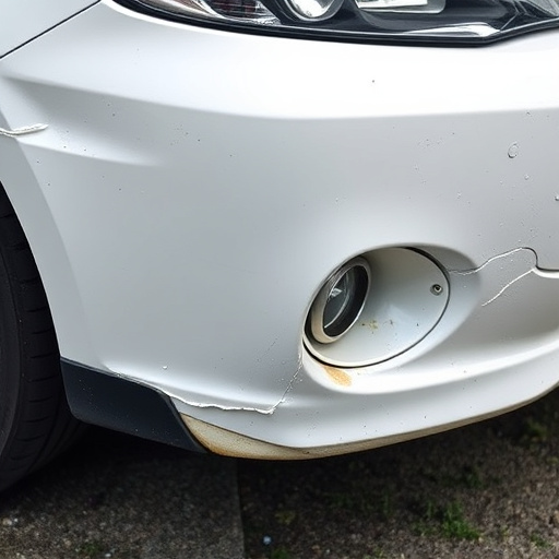 damaged car bumper