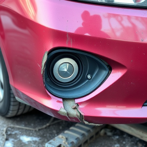 damaged car bumper