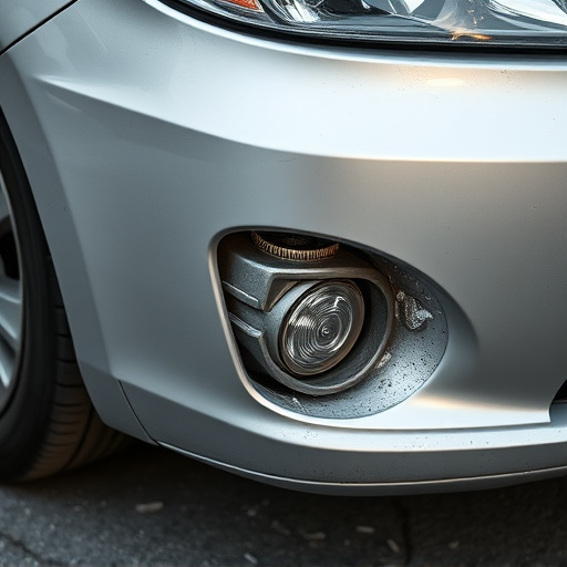 damaged car bumper