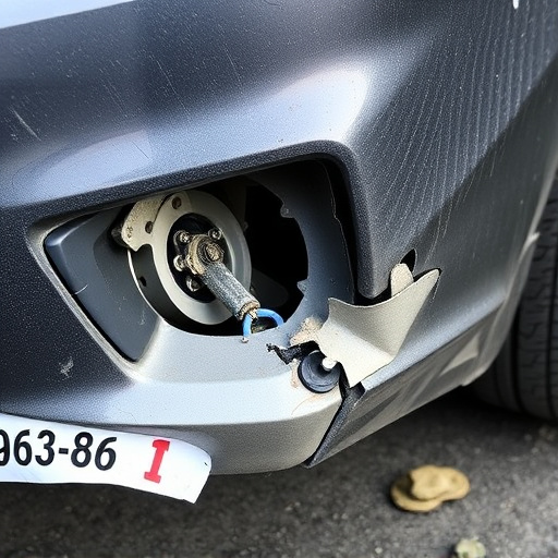 damaged car bumper