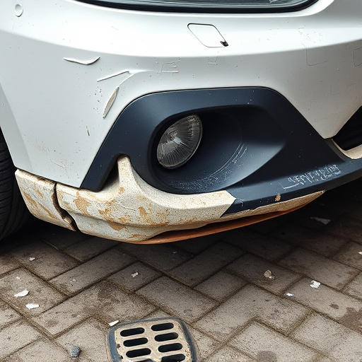 damaged car bumper
