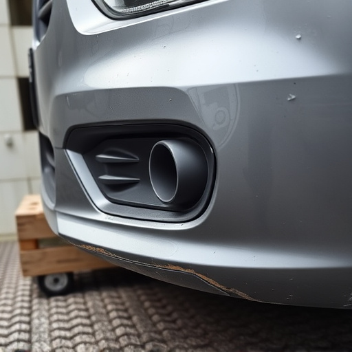 damaged car bumper