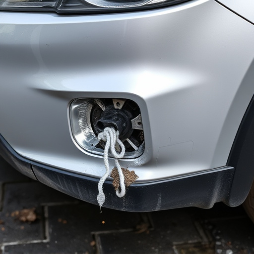 damaged car bumper