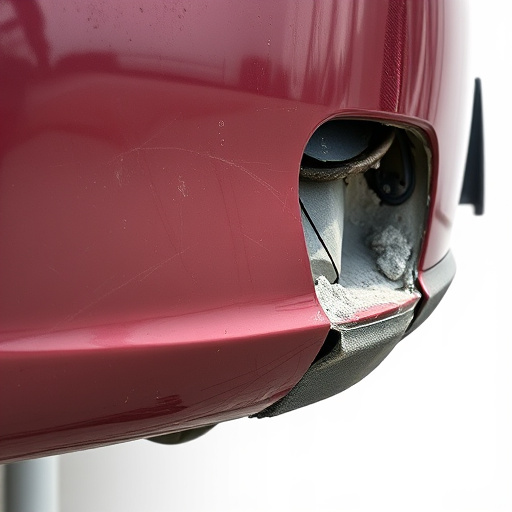 damaged car bumper