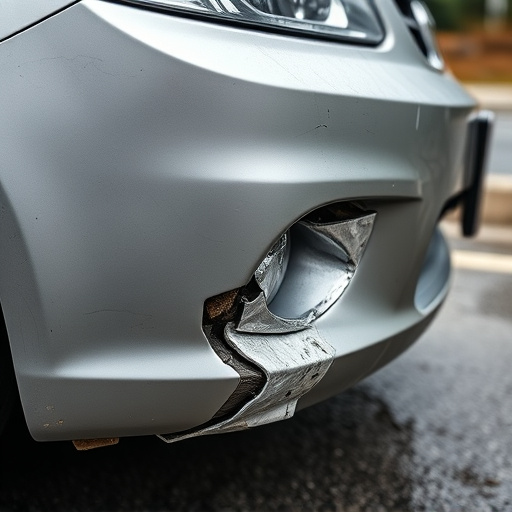 damaged car bumper