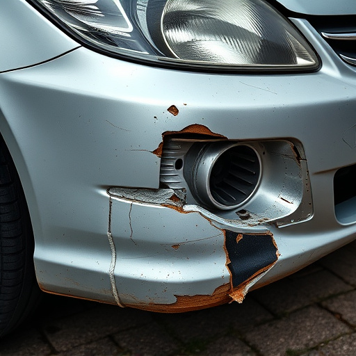 damaged car bumper