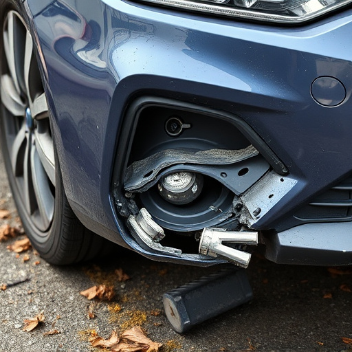damaged car bumper
