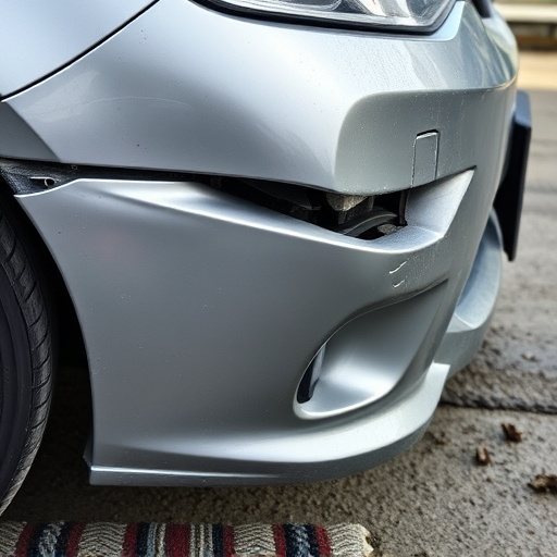 damaged car bumper