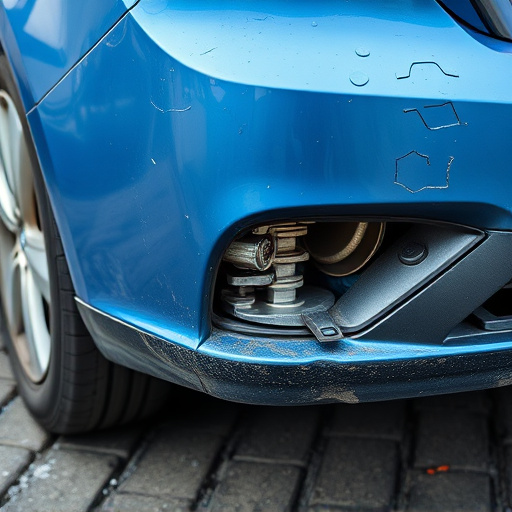 damaged car bumper