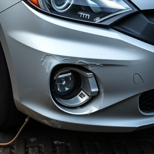 damaged car bumper