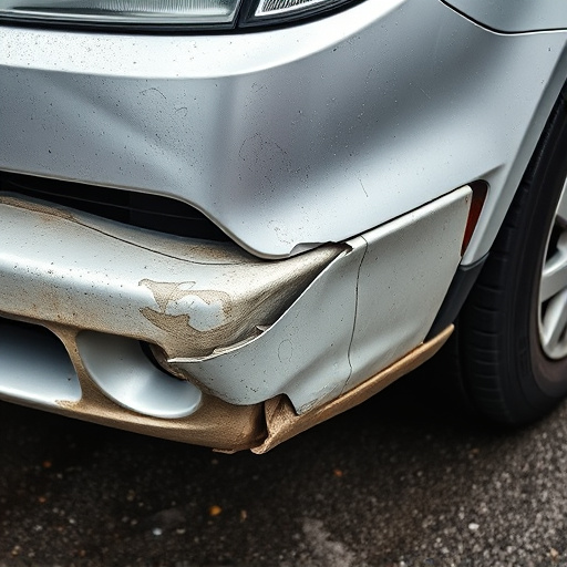 damaged car bumper