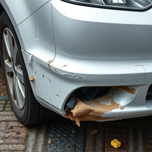 damaged car bumper