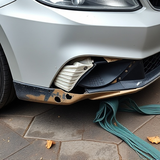 damaged car bumper